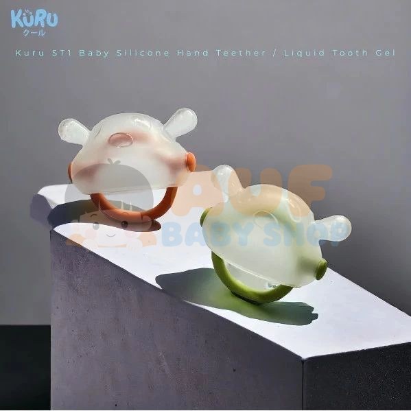 Kuru ST1 Baby Liquid Silicone Hand Teether (Orange) Little Monster Liquid Tooth Gel