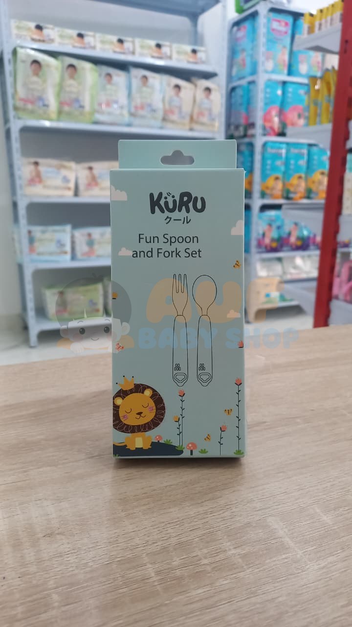 Kuru Stainless Spoon Fork Pink
