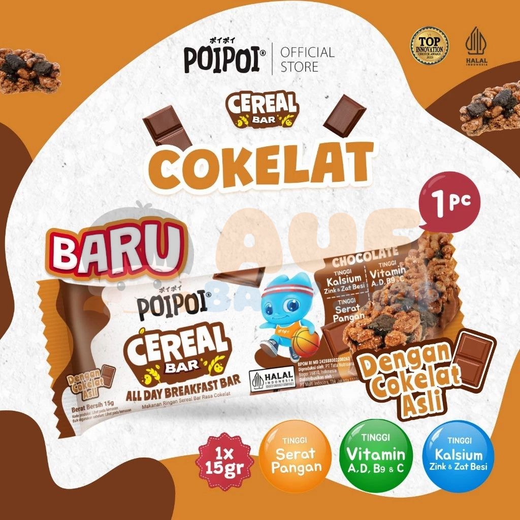 POIPOI CEREAL BAR RASA COKLAT 15GR