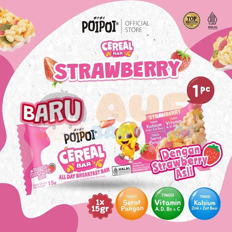 POIPOI CEREAL BAR RASA STRAWBERRY 15GR