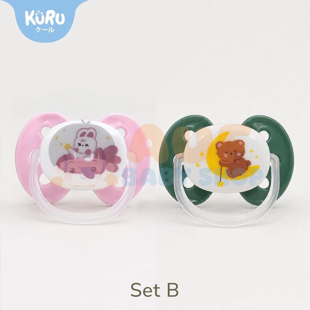 KURU Baby Pacifier Glow In The Dark - (M)Pink Hijau