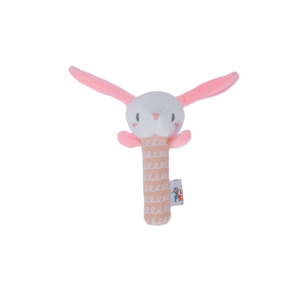 RATTLE STICK RABBIT PINK