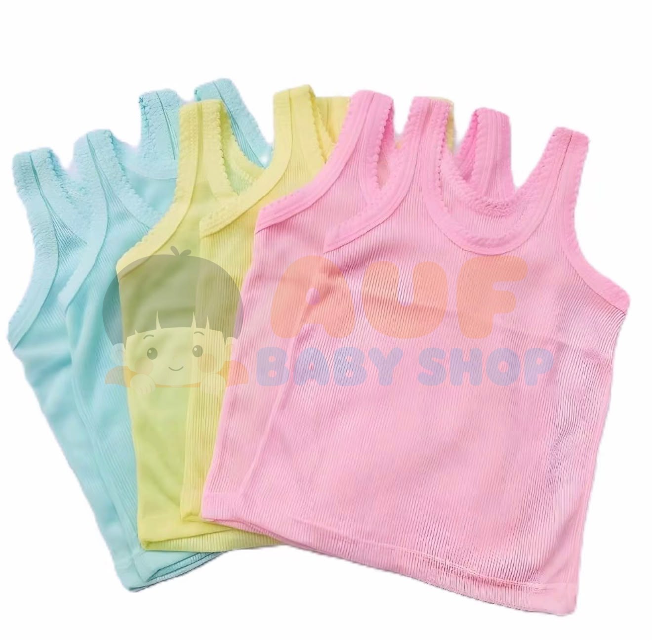 Kaos Singlet (M 7-24 Bulan) 1 Lusin 12 PCS Mix Warna