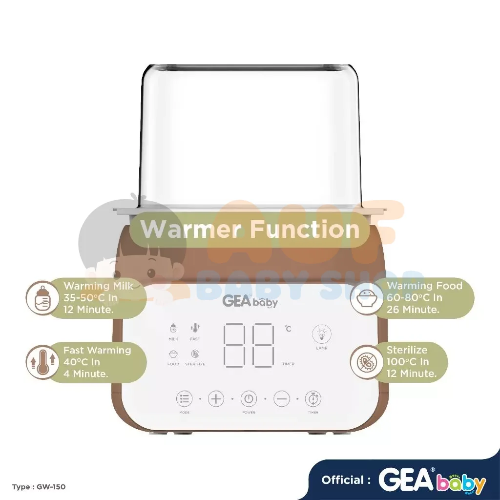 GEA BABY GW-150 (GREY) SMART BOTTLE WARMER & STERILIZER
