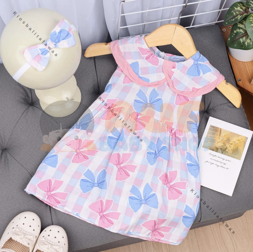 Dress Sakura 1-2 Tahun (M) Pastel Bow