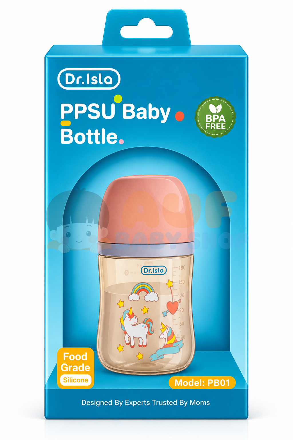 Dr isla PPSU Baby Bottle 160ml - Pink