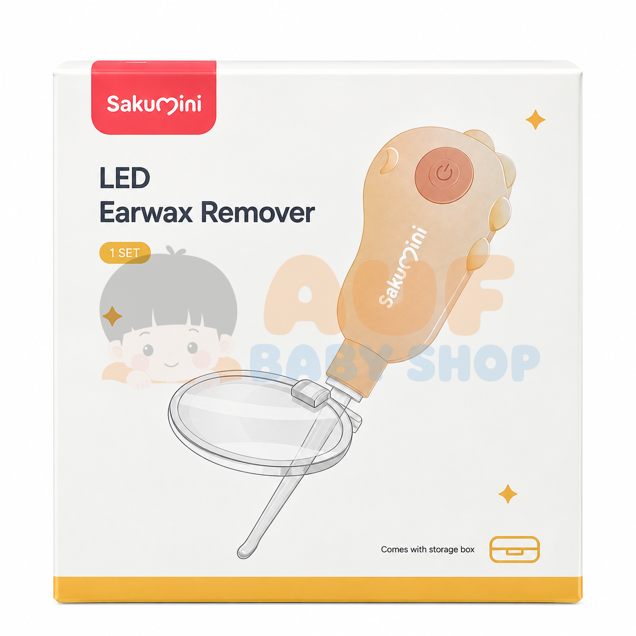 Sakumini LED Earwax Cleaner Set 5 in 1 - Beige