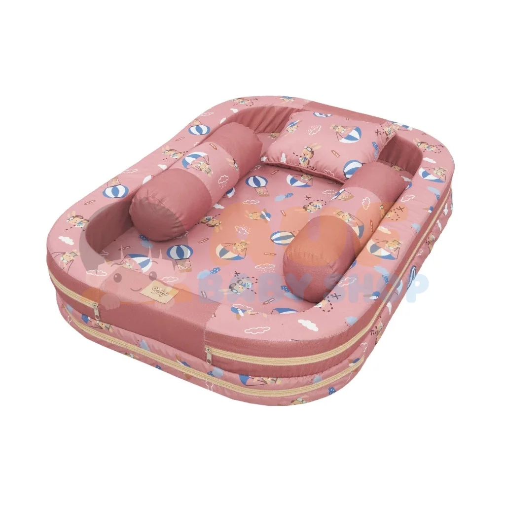Baby Joy Kasur Bayi Kolam + Kelambu Helie Series - Coral Pink