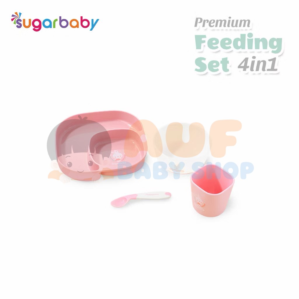 Sugarbaby Premium Feeding Set 4 in 1 - Pink