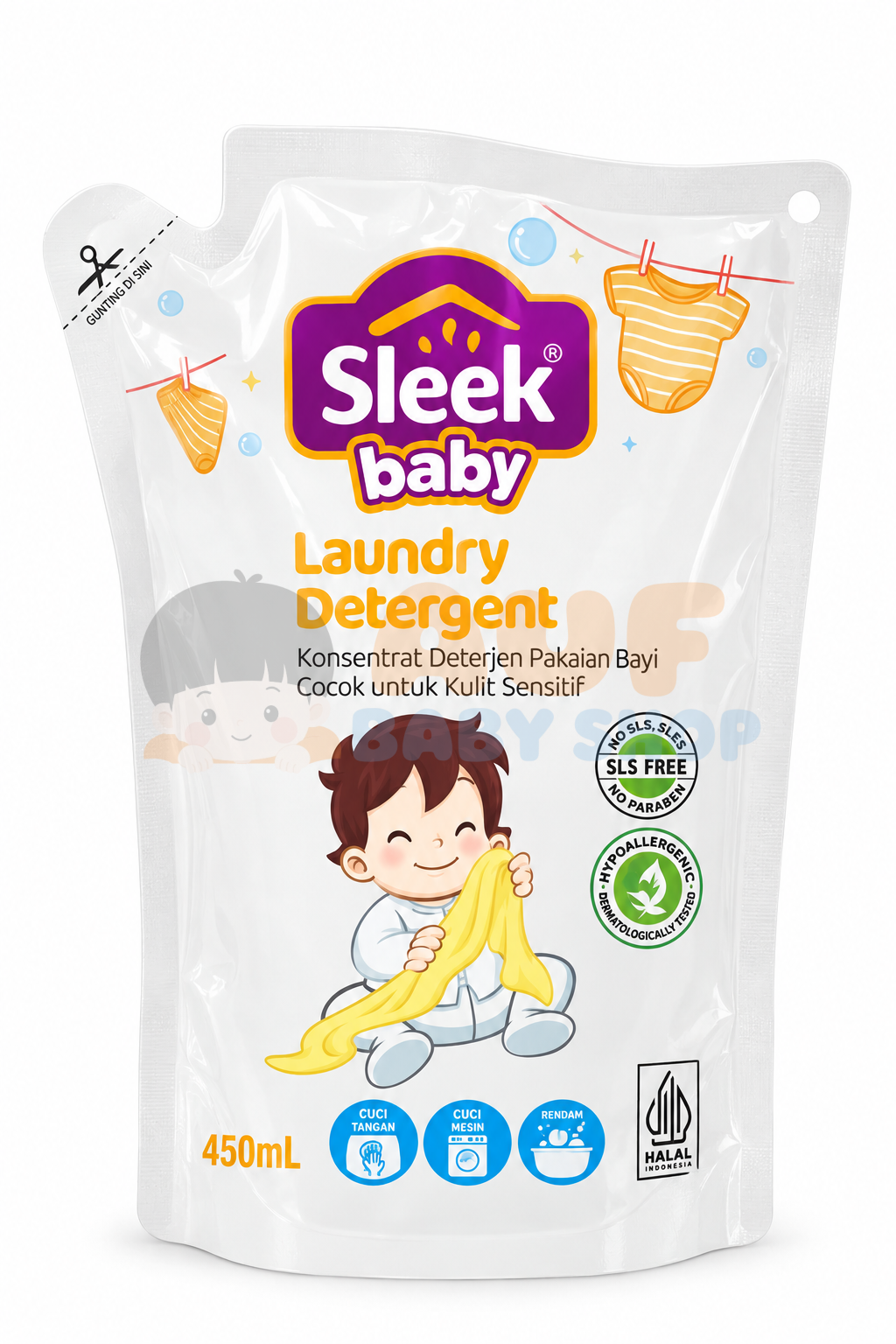 Sleek Laundry Detergent 450ML PCH