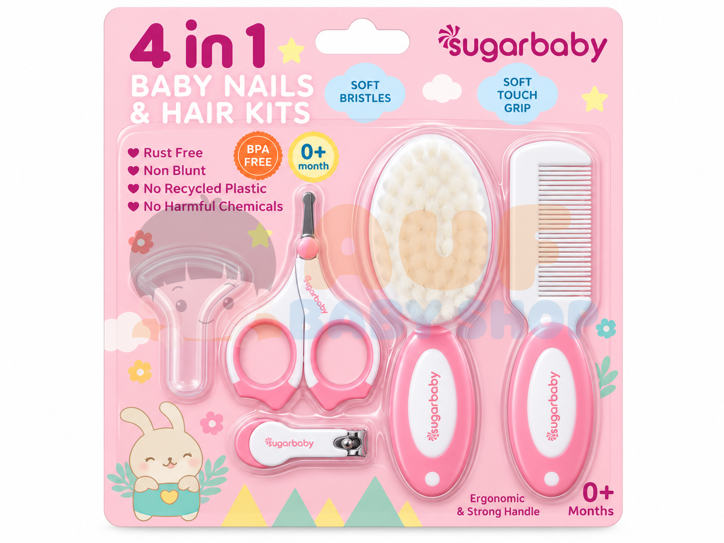 Sugarbaby 4 in 1 Baby Nail & Hair Kits - Pink