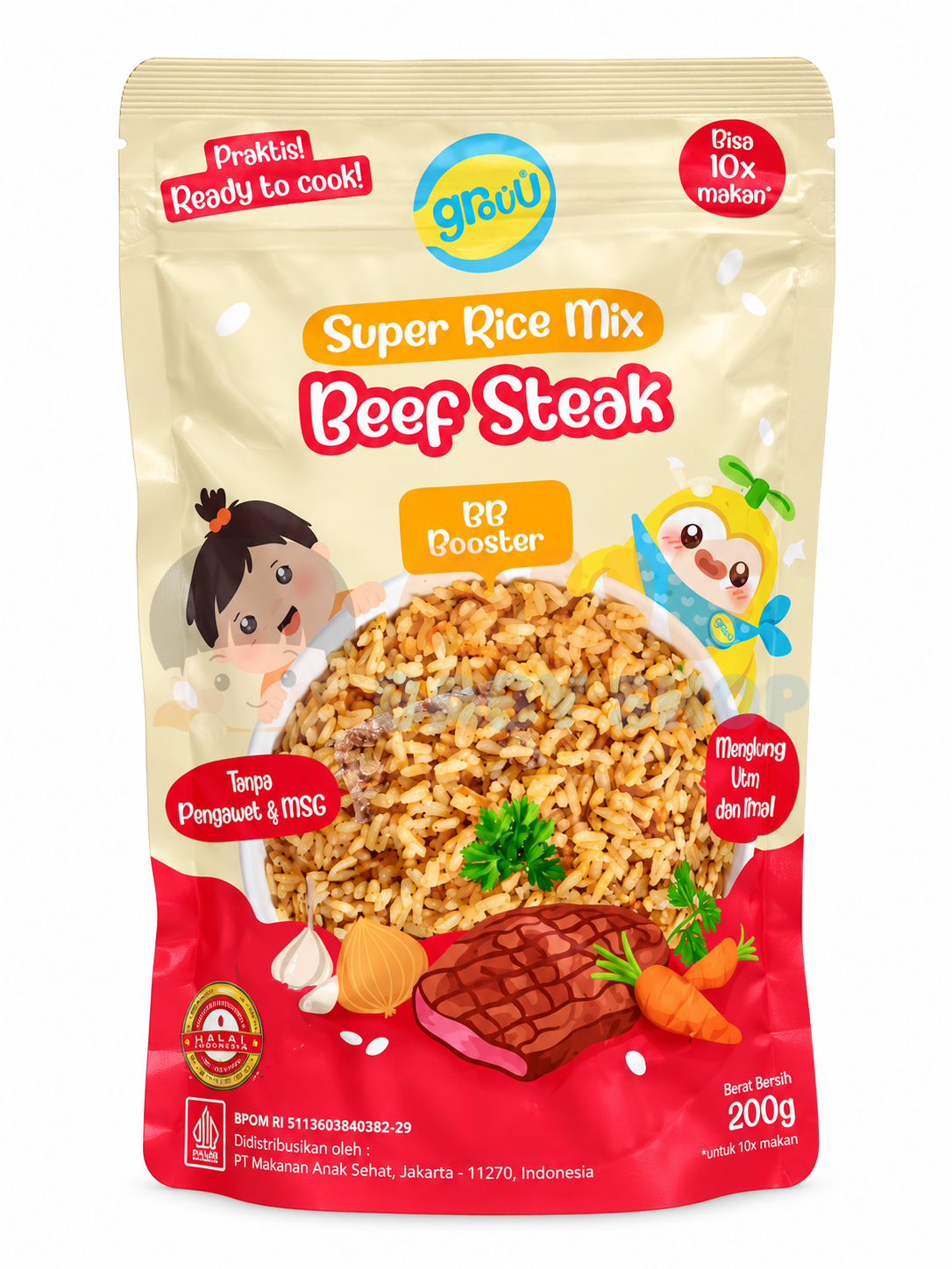 GROUU SUPER RICE 200GR (BEEF STEAK)