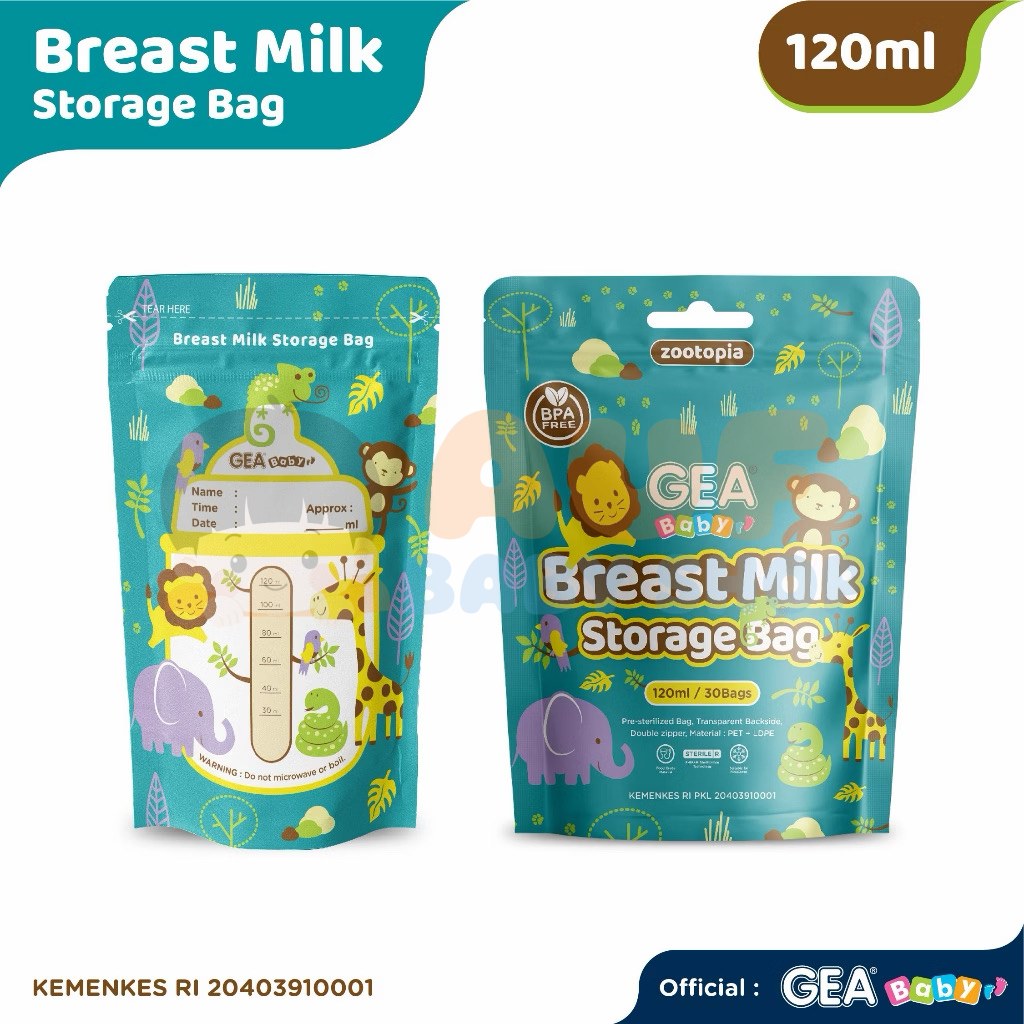 GEA BABY 120ML POUCH (ZOOTOPIA TOSCA) BREAST MILK STORAGE BAG PATTERN