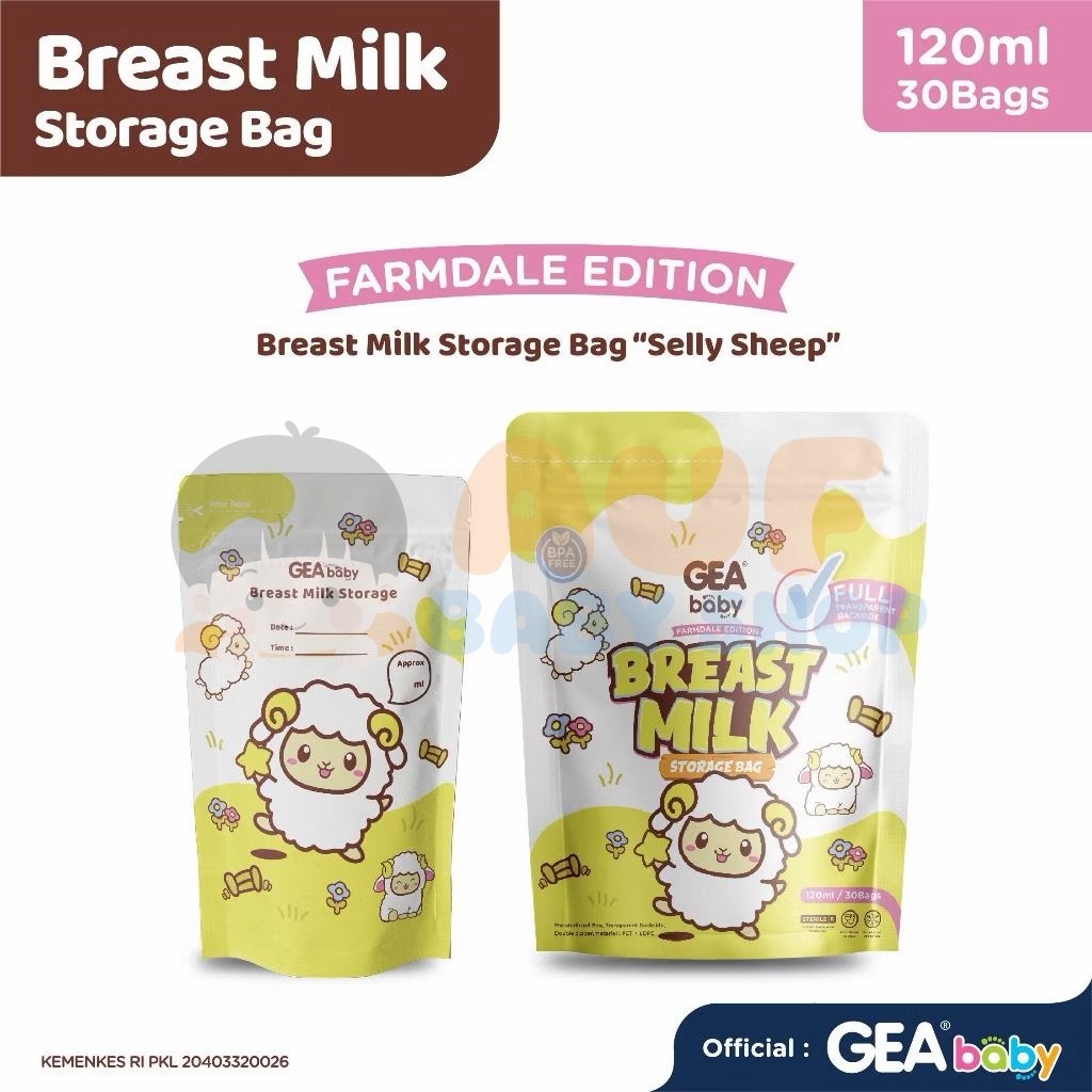GEA BABY 120ML POUCH (SEELY SHEEP) BREAST MILK STORAGE BAG | FARM DALE EDITION