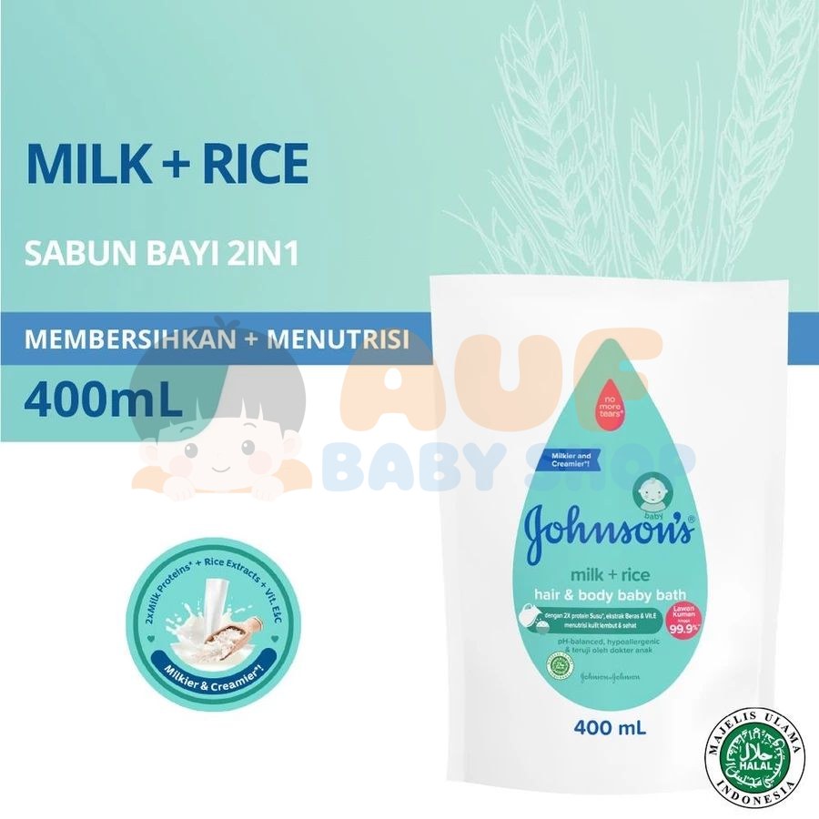 JOHNSONS JB BATH MILK+RICE RF 400 ML