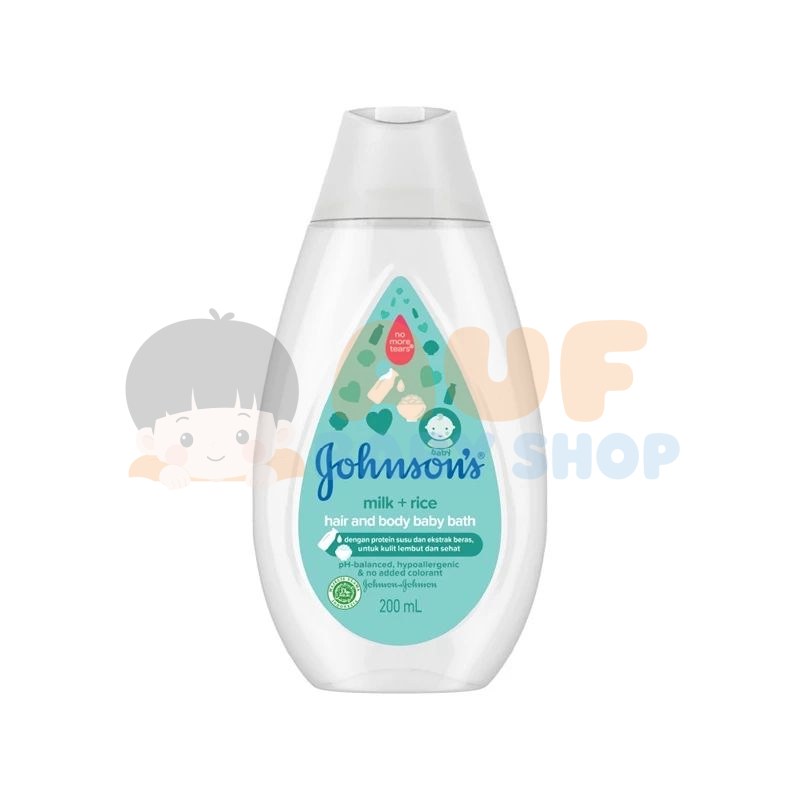 JOHNSONS JB BATH MILK+RICE 200 ML (BOTOL)