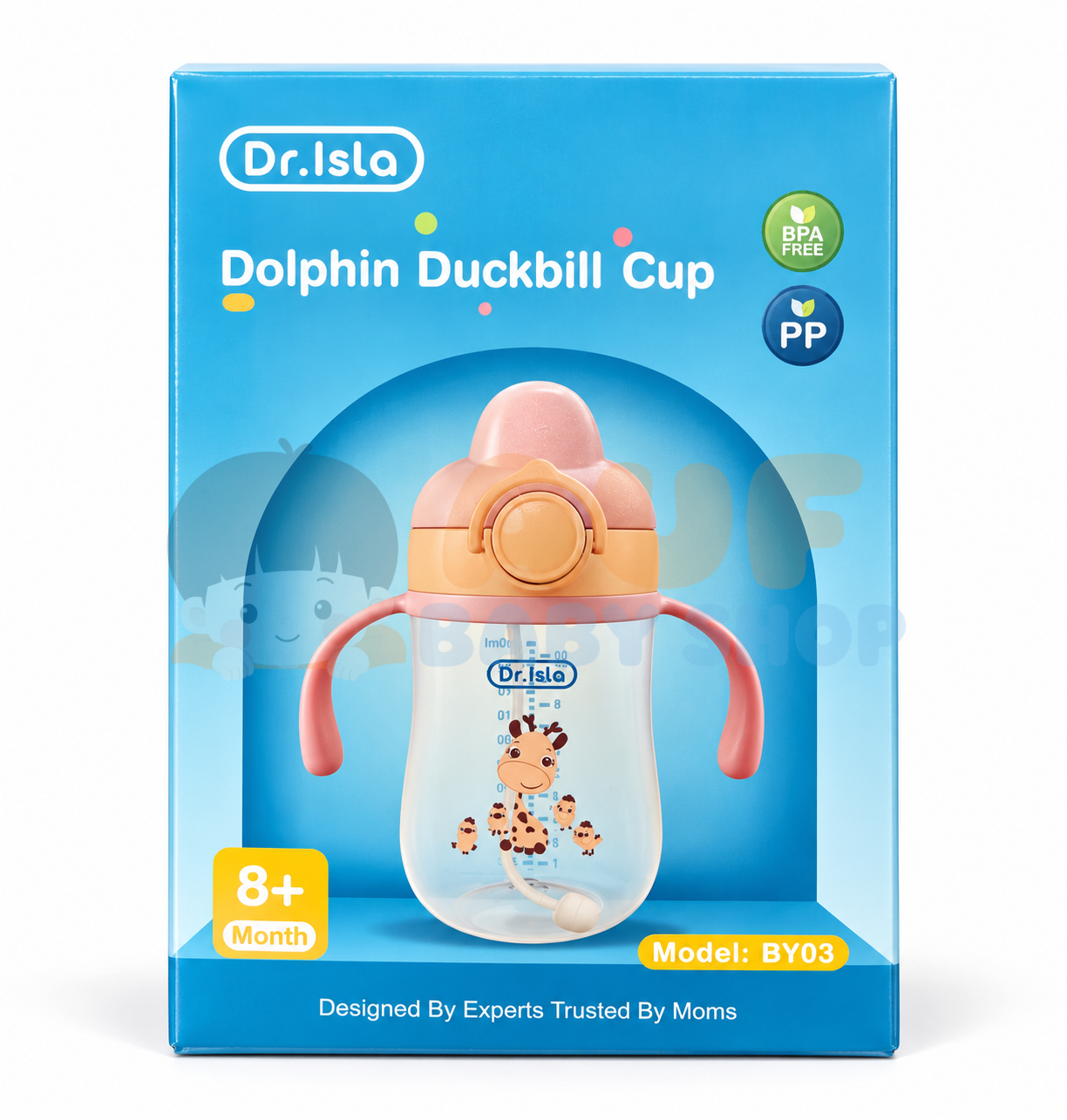 Dr Isla Dolphin Duckbill Cup 300ml -Pink DBY03PK