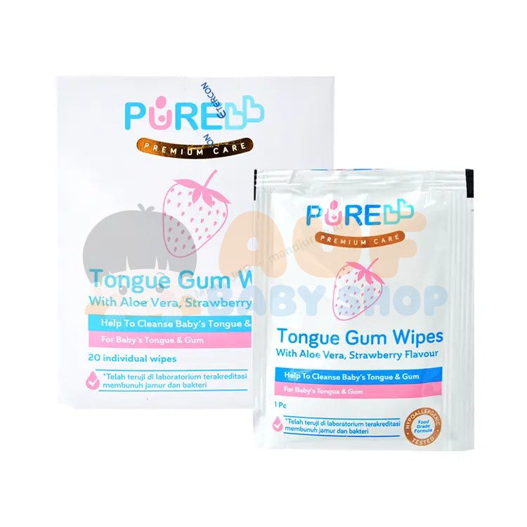 PUREBB TONGUE GUM WIPES STRAWBERRY