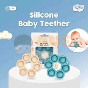 Kuru ST3 Baby Premium Silicone Teether (Biru) Silicone Baby Teether