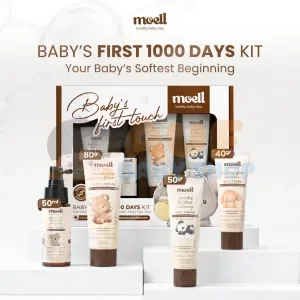 Moell Bundling - Face Cream 40gr V2 + Hair Lotion 50ml + Calming Rub Cream 50gr V2 + Body Lotion 80gr + Free Packaging Box Baby First 100 Days