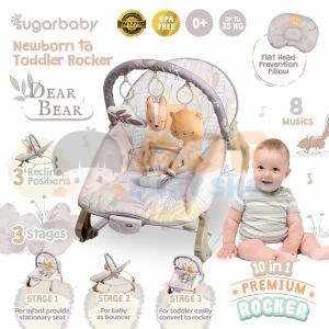 Sugarbaby 10-IN-1 Premium Rocker - Beige Dear Bear