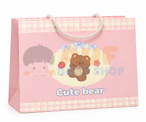 Paperbag Motif Bear Pink