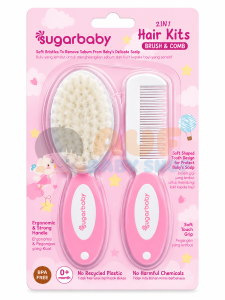 Sugarbaby 2 in 1 Hair Kits Brush & Comb - Pink