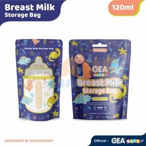 GEA BABY 120ML POUCH (DINOLAND DARK BLUE) BREAST MILK STORAGE BAG PATTERN