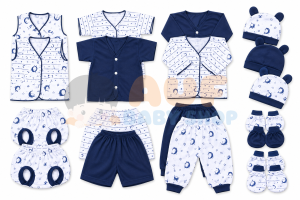 27 PCS Paket Baju Bayi New Born 0-3 Bulan SNI (Navy)